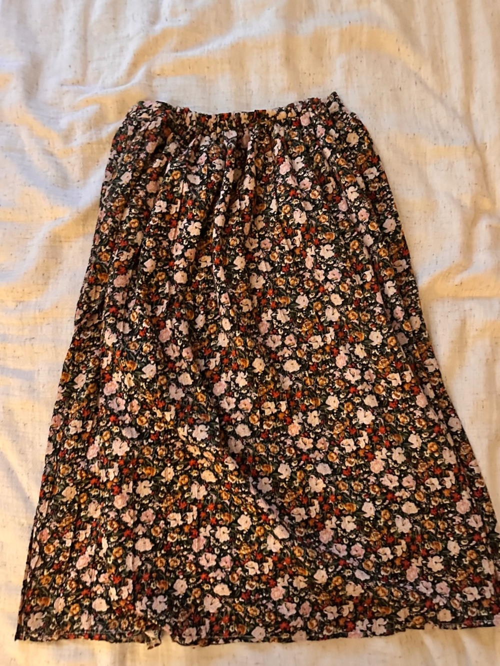 90s Floral Midi Skirt